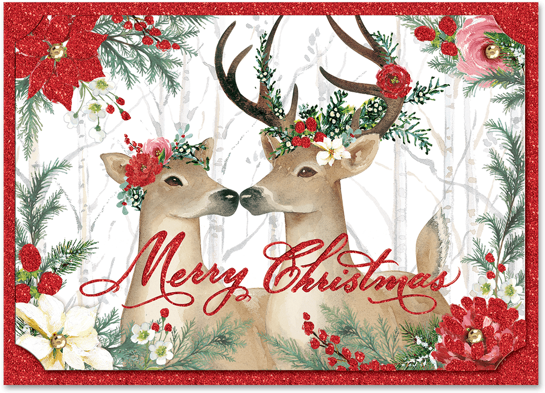 Deer Cheer Boxed Holiday Cards - Deer Cheer Christmas Cards (1200x1200), Png Download