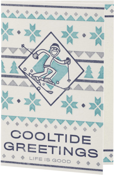 Cooltide Greetings Holiday Card - Surfing (570x570), Png Download