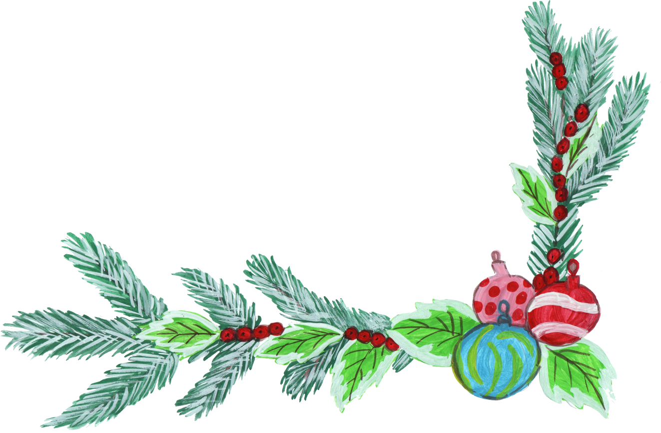 6 Christmas Corner Decoration Png Transparent - Portable Network Graphics (1323x867), Png Download