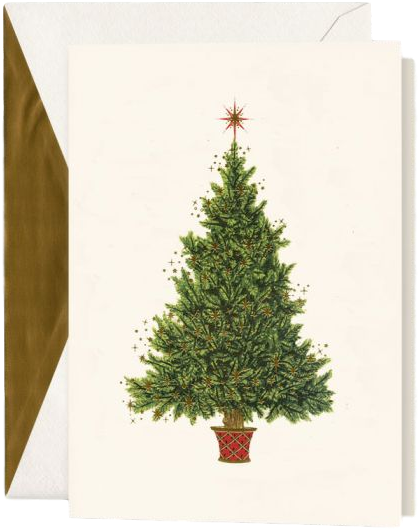 William Arthur Sparkling Christmas Tree Greeting Cards (700x700), Png Download