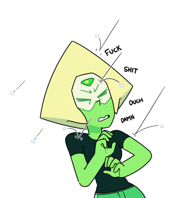 Peridot Experiencing Hail For The First Time - Ouch Damn (616x633), Png Download