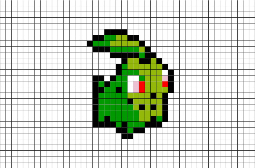 Chikorita Pixel Art (880x581), Png Download