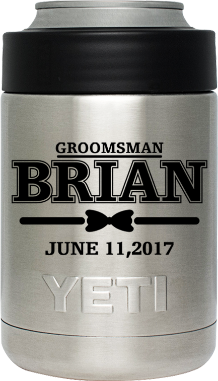 Yeti Colster Dated Bow Tie Groomsmen On Stainless Steel - Yeti Rambler Colster (1000x1000), Png Download