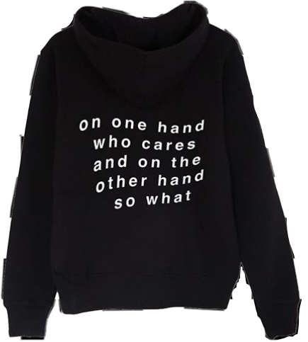 Jumper Sad Aesthetic Whocares Sowhat Tumblr Boy Girlfre - One Hand Who Cares (435x483), Png Download