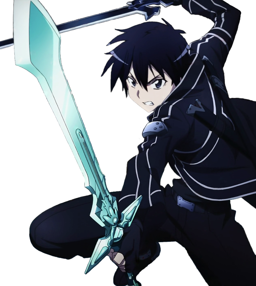 2 Renders De Kirito [sao] Y Akame [akame Ga Kill ] - Pokemon Anime Characters Team (861x960), Png Download