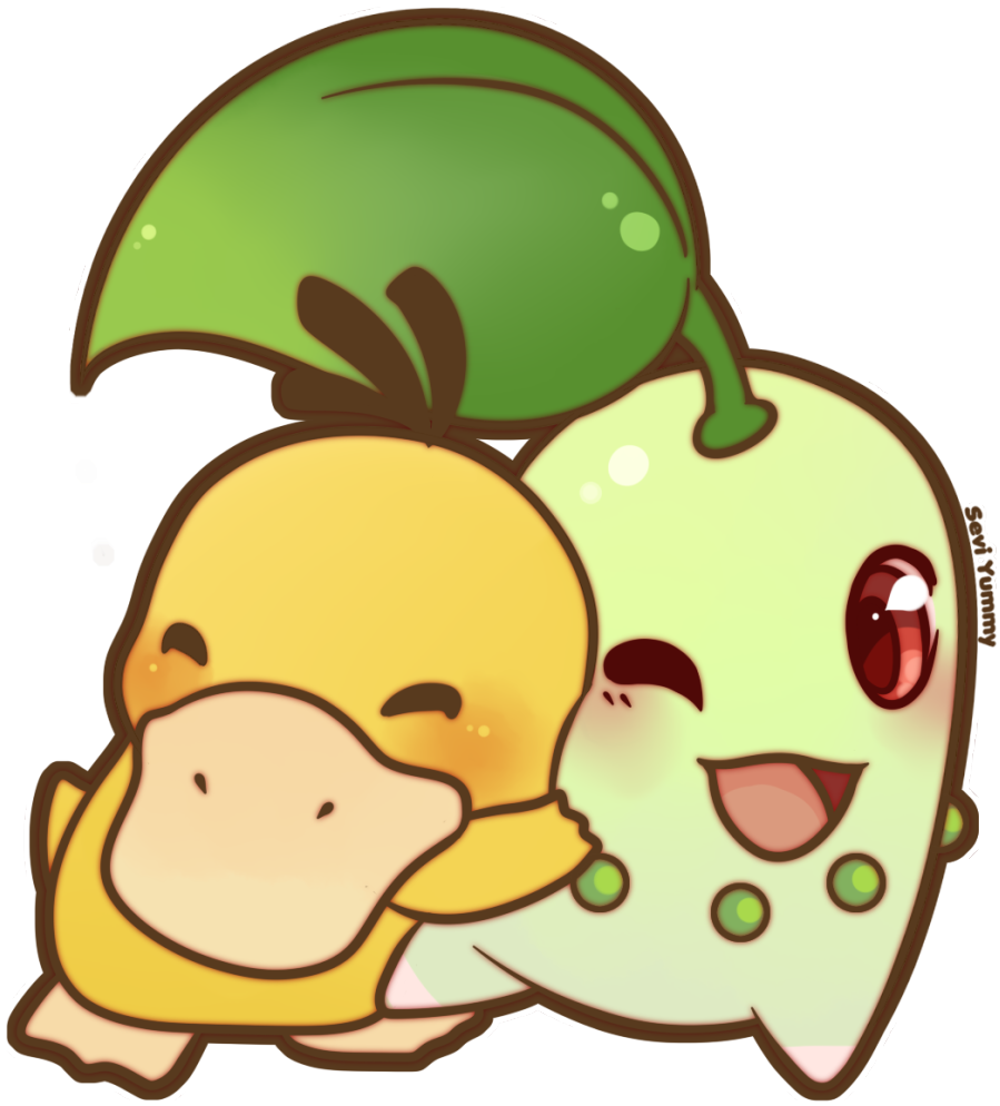 Chibi Chikorita & Psyduck Support Me On Patreon - Psyduck Chibi (1280x1092), Png Download