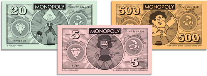 Steven Universe Is Available At Your Local Game Store - Steven Universe Monopoly Money (800x333), Png Download