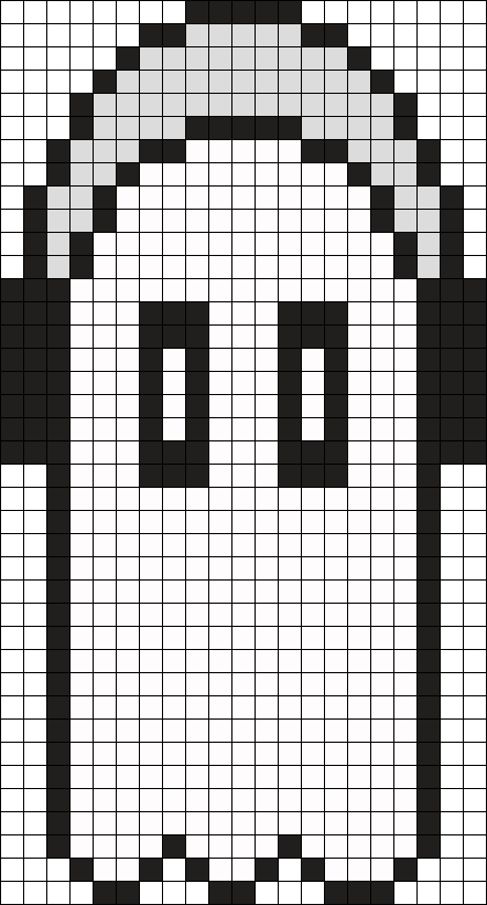 Napstablook W Headphones Perler Bead Pattern / Bead - Undertale Napstablook Pixel (442x820), Png Download