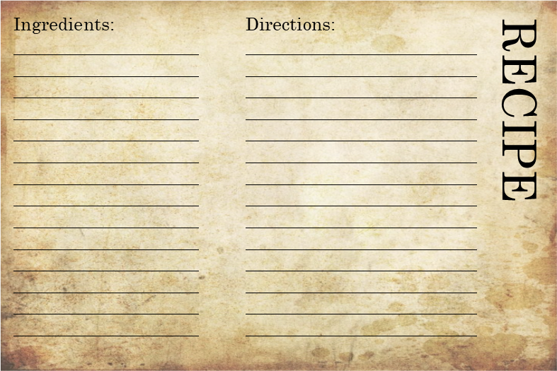 Recipe Card Free Printable - Binder (787x525), Png Download