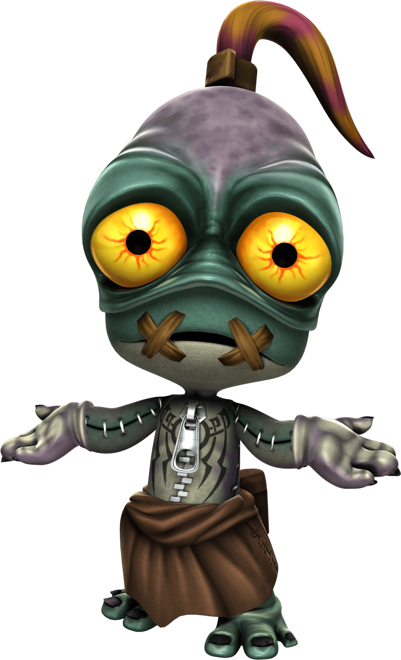 Sackboy Dressed As Abe From Oddworld - Oddworld (1720x2472), Png Download