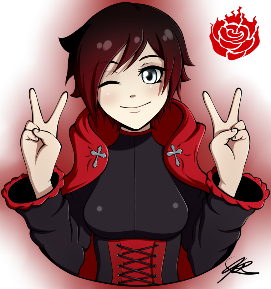 Ruby Quote On Deviantart Those Whitish Dots Are Probably - Rwby Ruby Rose Waifu (866x923), Png Download