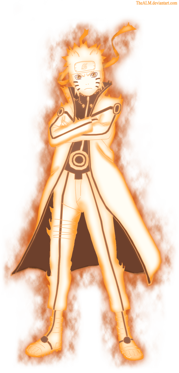 Naruto Nine Tails Chakra Mode By Dattexx On Deviantart - Naruto Chakra Mode Png (619x1291), Png Download
