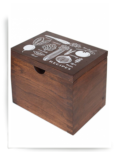Garden Recipe Card Box - Rifle Paper Brc003 Heirloom Hardwood Recipe Box (400x510), Png Download