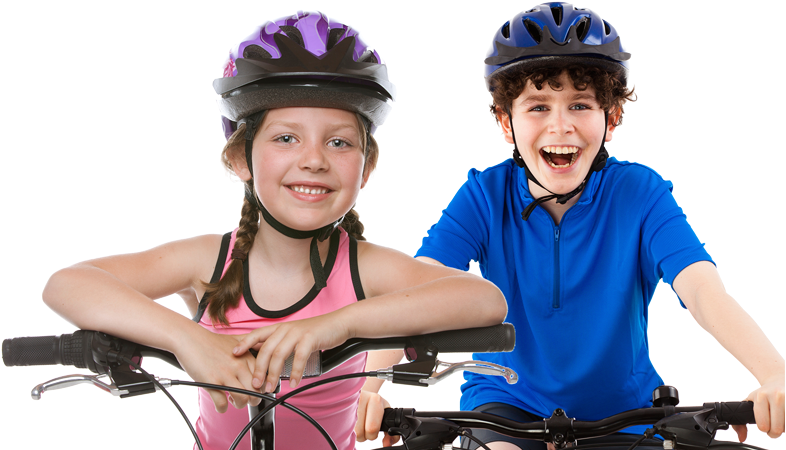Kids In Helmets - Kid With Bike Helmet (800x497), Png Download
