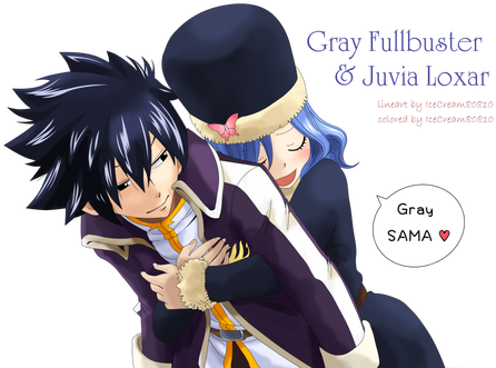 Fairy Tail Anime Juvia X Gray (450x339), Png Download