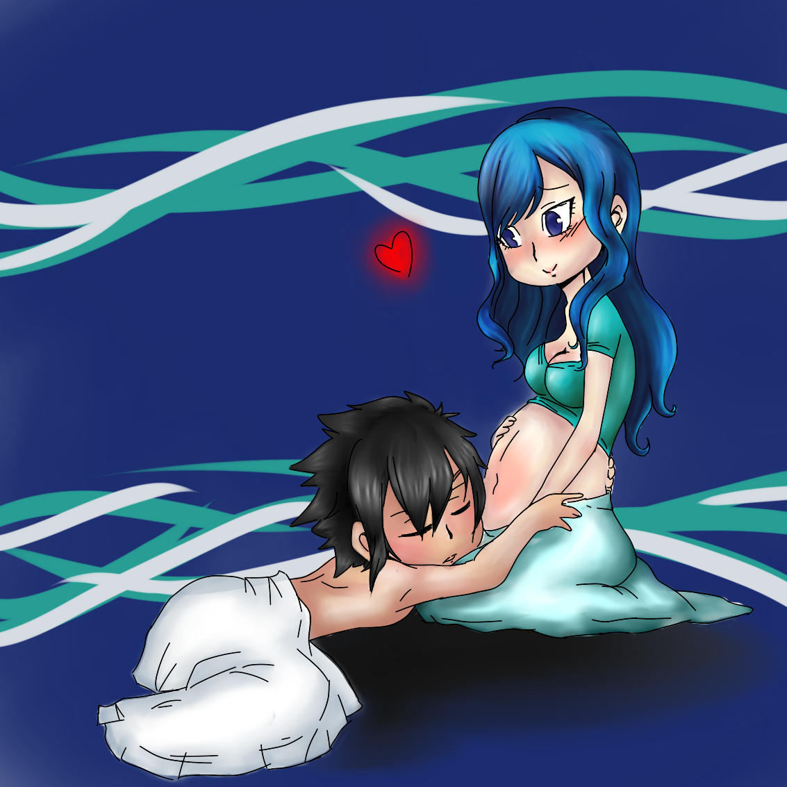 Noriko Neko Xion - Pregnant Juvia And Gray Birth Baby (1133x1133), Png Download