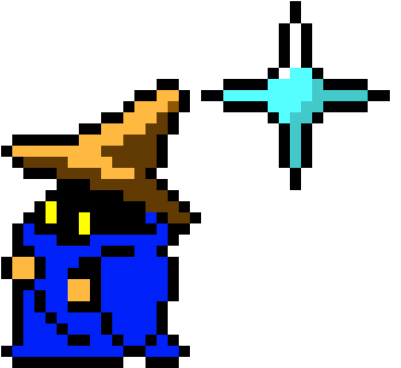 Black Mage With Pk Thunder - Final Fantasy 3 Mage 8 Bit (460x420), Png Download