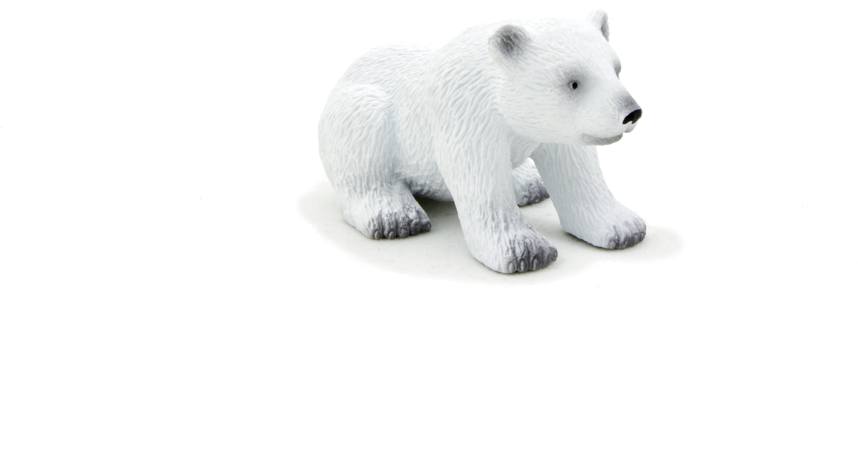 Mojo Fun Sitting Polar Bear Cub Figure (3661x2600), Png Download