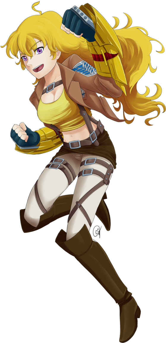 Yang Xiao Long Blake Belladonna Weiss Schnee Yellow - Yang Xiao Long Transparent (600x1190), Png Download
