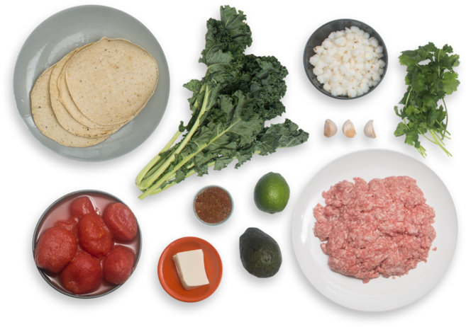 Mexican Pork Pozole With Avocado, Lime & Crispy Tortilla - Mexican Ingredients Png (700x477), Png Download