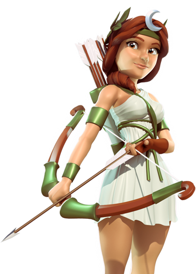 Artemis - Png - Gods Of Olympus Best Base Ever (397x556), Png Download