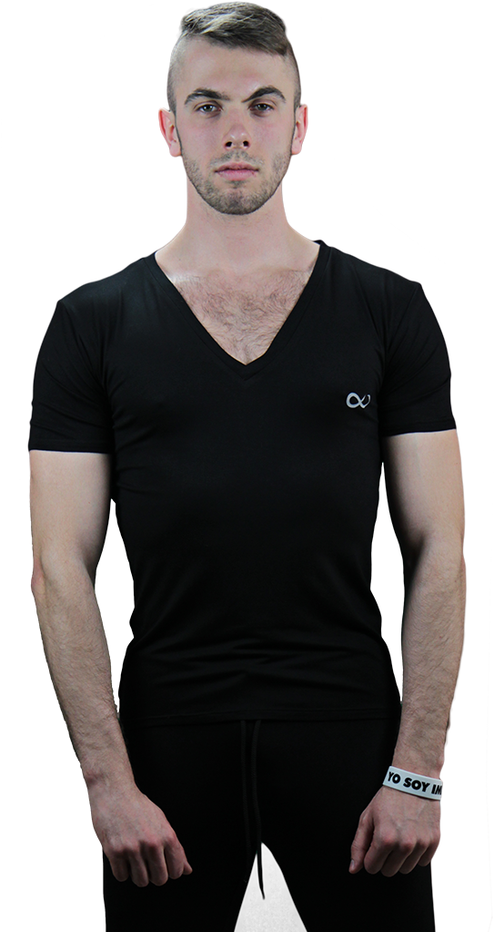 Camiseta Infinito Cuello En V Negra - Gentleman (1024x1024), Png Download
