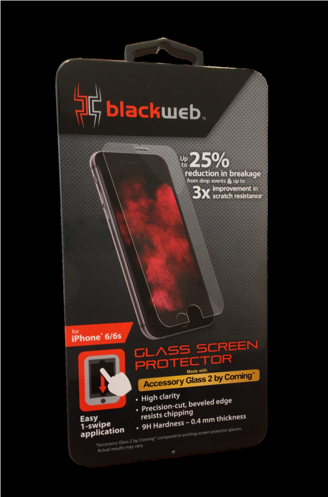 Auction - Blackweb Glass Screen Protector For Iphone 6/6s (1000x1000), Png Download