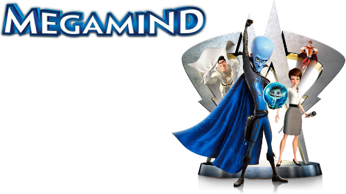 Megamind Movie Image With Logo And Character - Blu Ray Megamind (500x281), Png Download