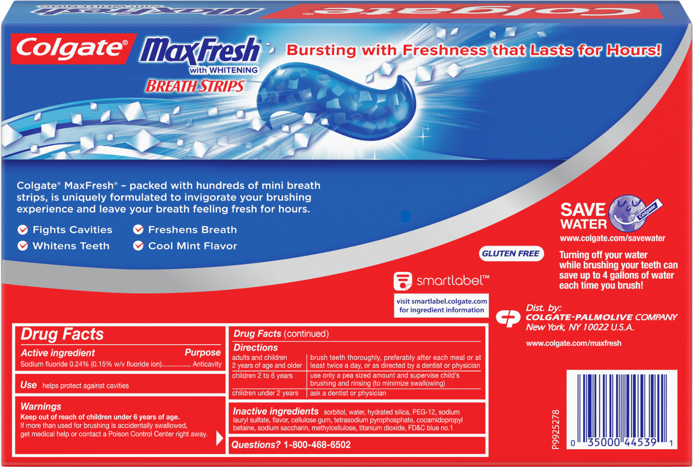 Colgate Max Fresh Toothpaste With Mini Breath Strips, - Colgate (2500x2500), Png Download