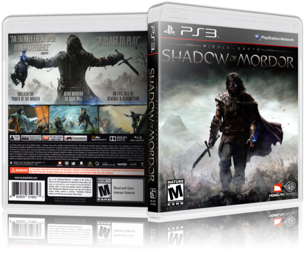 Shadow Of Mordor Replacement Ps3 Cover And Case - Middle-earth Shadow Of Mordor [ps3 Game] (640x505), Png Download