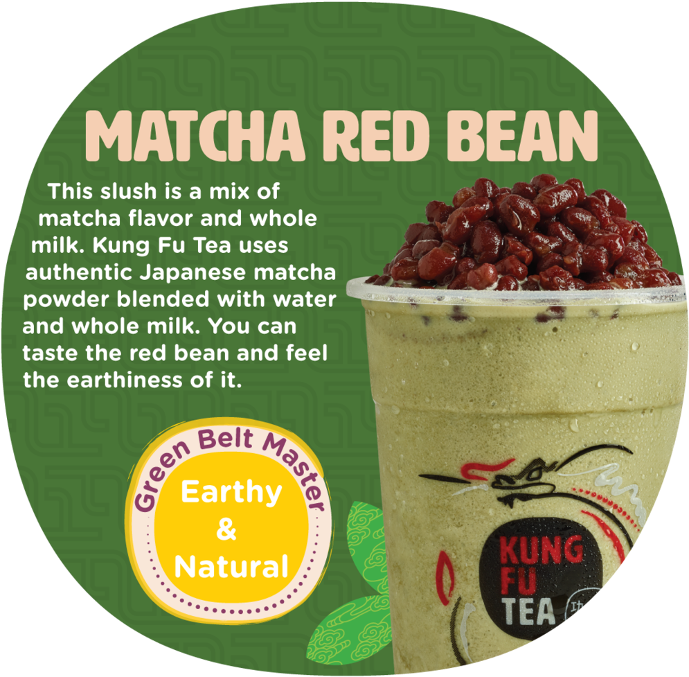 Matcharedbeanslushback - Matcha Milk Tea Kung Fu Tea (1000x1000), Png Download