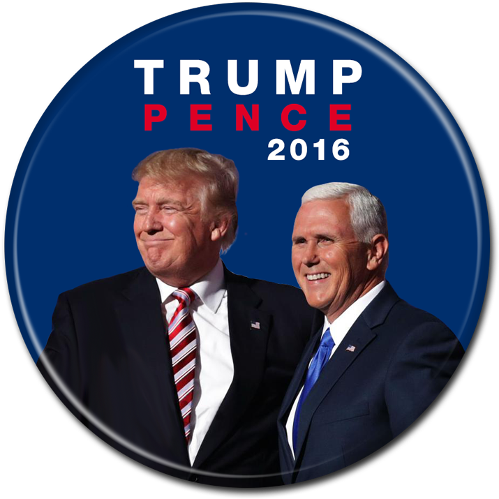 Trump Pence Button - Trump Pence Campaign Button (800x800), Png Download