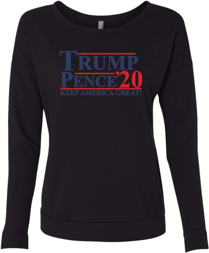Trump Pence 2020 Ladies' French Terry Scoop - Scoop Neck (1024x1024), Png Download