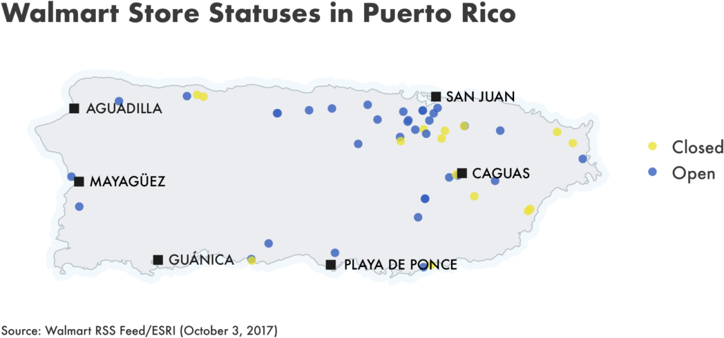 Understanding The Data Coming Out Of A Disaster-struck - Walmart Puerto Rico Map (1155x570), Png Download