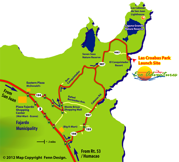 Eco Adventures Map In Puerto Rico - Map (600x541), Png Download