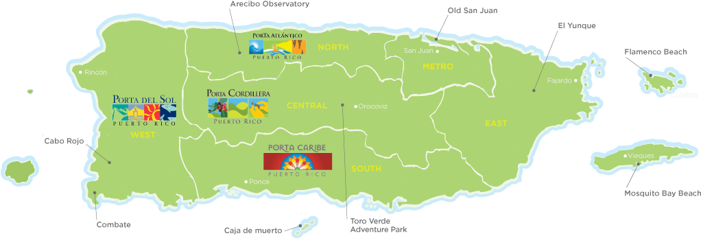 Keep In Mind These Times Are Estimates Based On Highway - Regiones Turisticas Puerto Rico (1148x426), Png Download