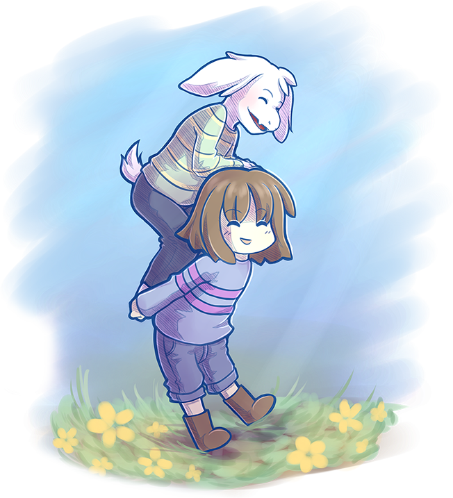 X Asriel By Kaweii-d9n8ju4 - Frisk X Asriel Cute (652x717), Png Download