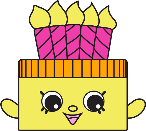 106097m Spks7 2d Characters Yellow Cake 3 - Shopkins 7 (575x475), Png Download