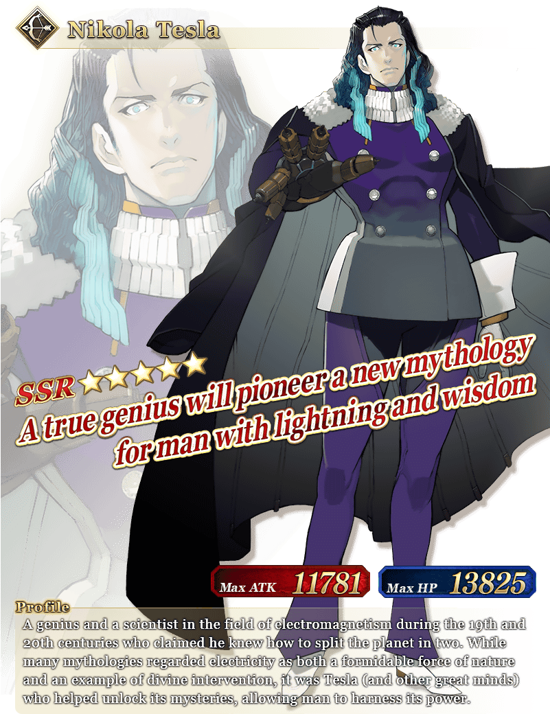 Karoshi On Twitter - Fgo Tesla (800x1067), Png Download