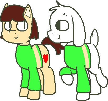 Itspeppertime, Asriel Dreemurr, Chara, Ponified, Safe, - Asriel En Pony Undertale (411x385), Png Download