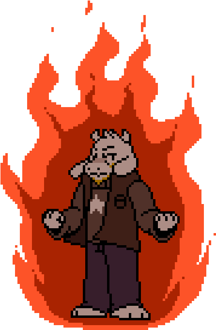 Teen Asriel Using Fire Magic - Flowey (455x690), Png Download