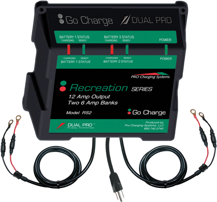 12v Lithium Ion Battery Charger Dp Rs2 Data - Dual Pro Recreation Series Dual Output Charger 2-6 (800x800), Png Download