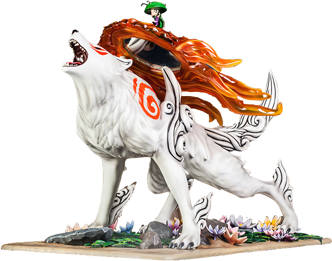 First4figures Okami Amaterasu Toyslife - Okami - Amaterasu Statue (873x705), Png Download