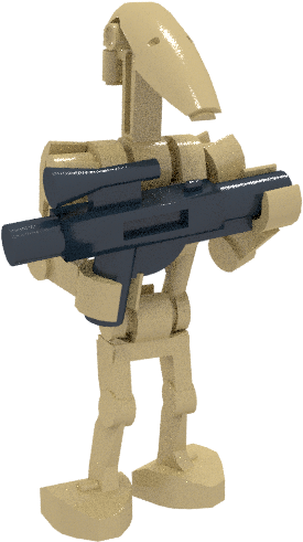 Battle Droid Render - Machine Gun (297x526), Png Download