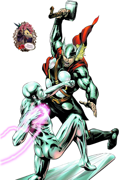 Thor Vs Silver Surfer - Mighty Thor (2011) #annual 1: A: Zircher (400x624), Png Download