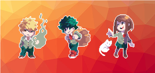 Hero Academia Sprites Because I'm Really Excited For - Boku No Hero Academia Pixel Art (540x239), Png Download