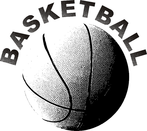 Vanoss Athlete Creed - Basketball Clip Art Black And White (500x445), Png Download