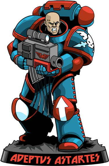 S Christmas For Every Space Marine Legion - Space Marine Warhammer 40k Cartoon (384x576), Png Download