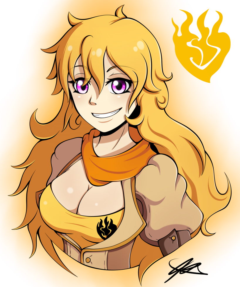 Yang Xiao Long Jaune Arc Hair Facial Expression Yellow - Yang Xiao Long Bust (818x976), Png Download