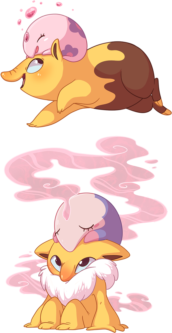 Dreamy Tapirs By Jim Hiro/jimbles Notronbo "baku Pokemon" - Hypno De Pokemon (600x1172), Png Download